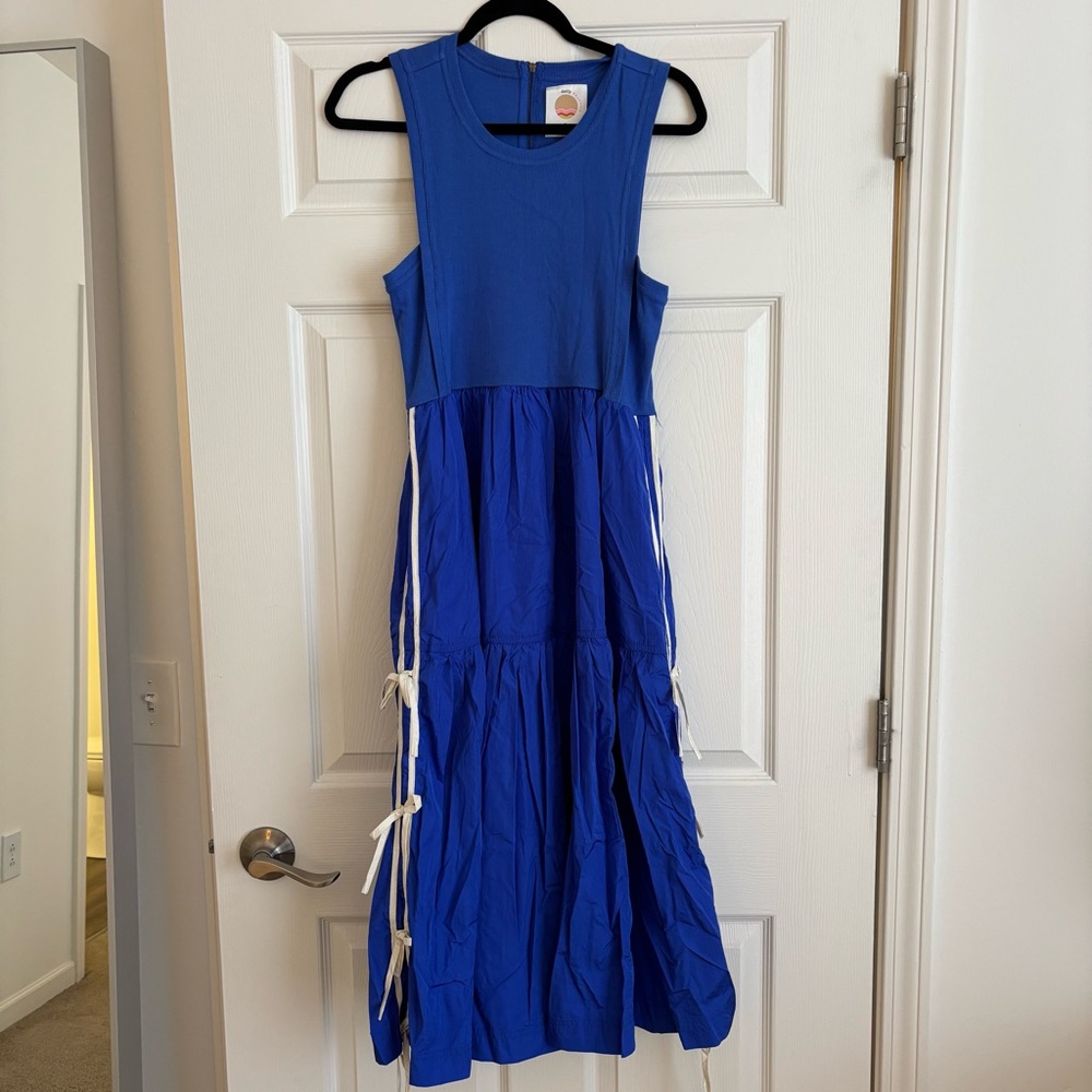 Anthropologie Sleeveless Blue Maxi Dress